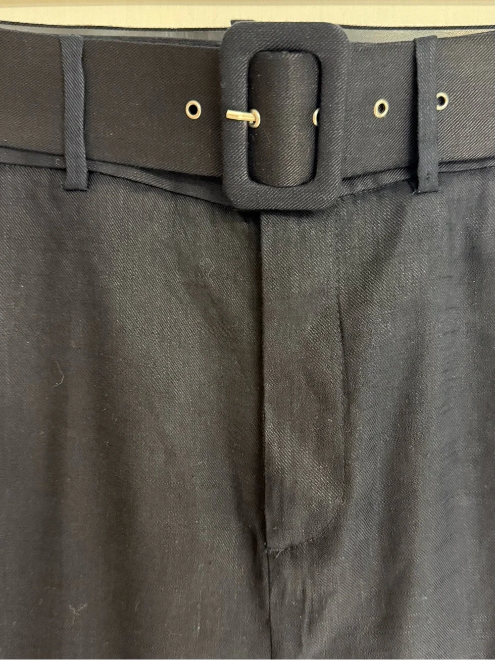 ZARA Black Skinny Belted Trousers NWT